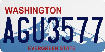 WA license plate AGU3577