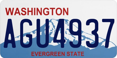 WA license plate AGU4937