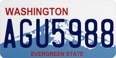 WA license plate AGU5988