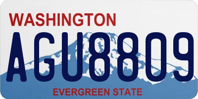 WA license plate AGU8809