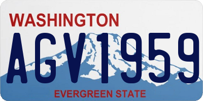WA license plate AGV1959