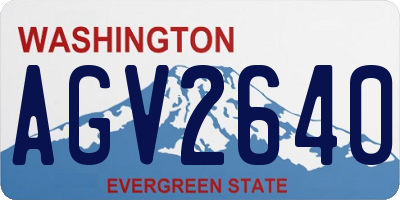 WA license plate AGV2640