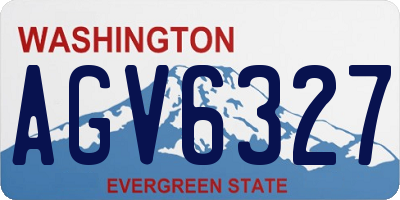 WA license plate AGV6327