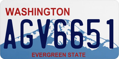 WA license plate AGV6651