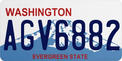 WA license plate AGV6882