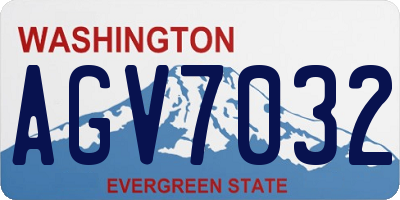 WA license plate AGV7032