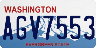 WA license plate AGV7553