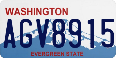 WA license plate AGV8915