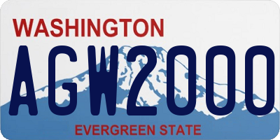 WA license plate AGW2000