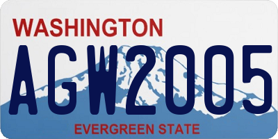 WA license plate AGW2005