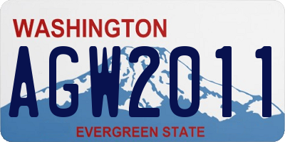 WA license plate AGW2011