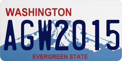 WA license plate AGW2015