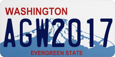 WA license plate AGW2017