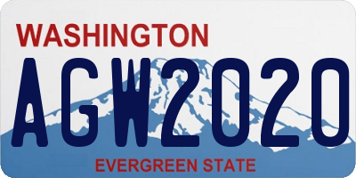 WA license plate AGW2020