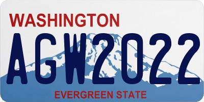 WA license plate AGW2022