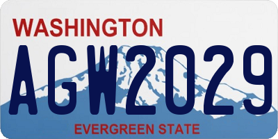 WA license plate AGW2029