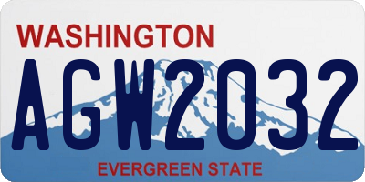 WA license plate AGW2032