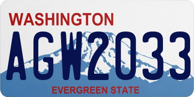 WA license plate AGW2033