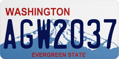 WA license plate AGW2037
