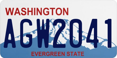 WA license plate AGW2041