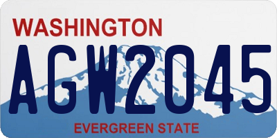 WA license plate AGW2045