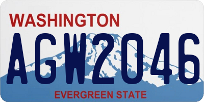 WA license plate AGW2046