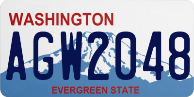 WA license plate AGW2048