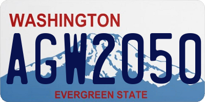 WA license plate AGW2050