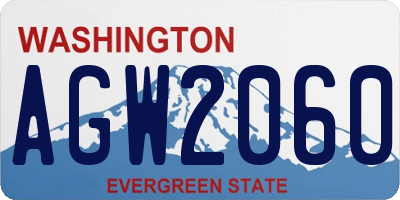 WA license plate AGW2060