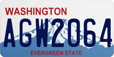 WA license plate AGW2064