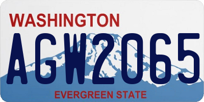 WA license plate AGW2065