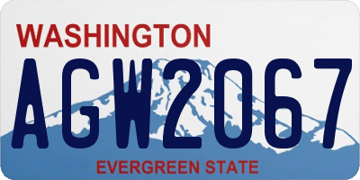 WA license plate AGW2067