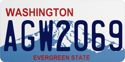 WA license plate AGW2069