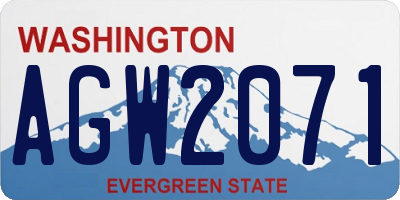 WA license plate AGW2071