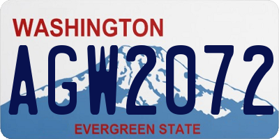 WA license plate AGW2072