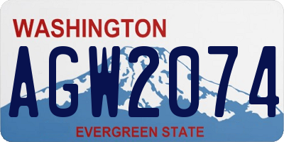 WA license plate AGW2074