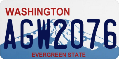 WA license plate AGW2076