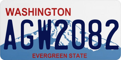 WA license plate AGW2082