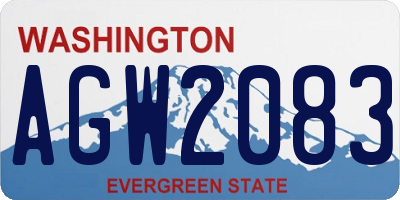 WA license plate AGW2083