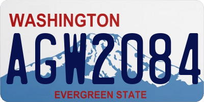 WA license plate AGW2084