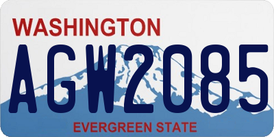 WA license plate AGW2085