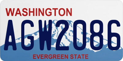 WA license plate AGW2086