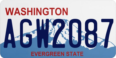 WA license plate AGW2087