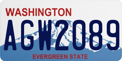 WA license plate AGW2089