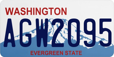 WA license plate AGW2095
