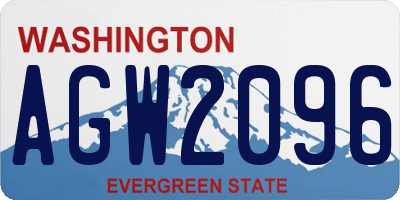 WA license plate AGW2096