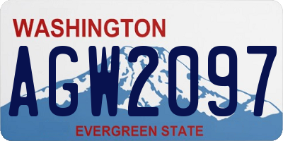 WA license plate AGW2097