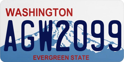WA license plate AGW2099