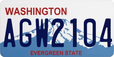 WA license plate AGW2104
