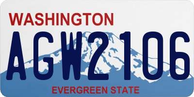 WA license plate AGW2106